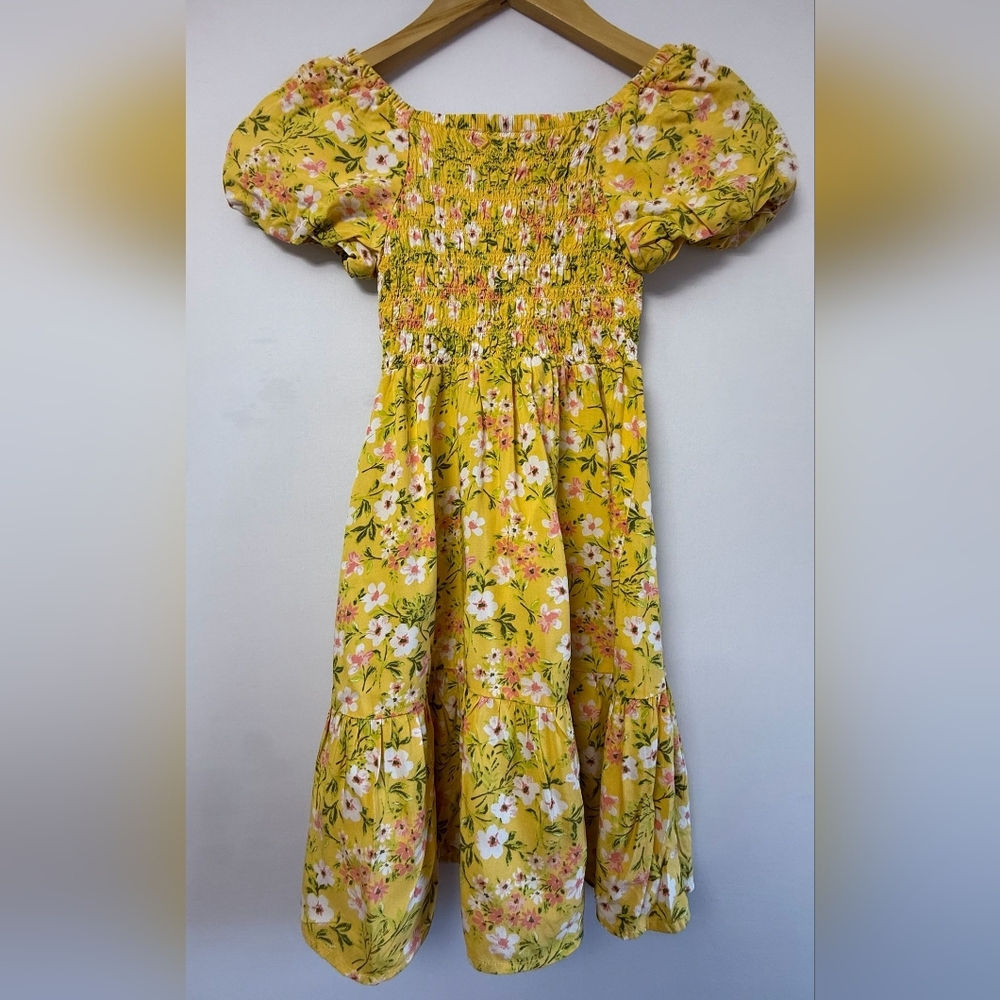 Floral Yellow Kids Dress